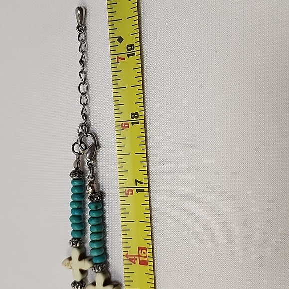 LOVE FOREVER Turquoise Color Heart Removable Pendant and Beaded Necklace - Picture 6 of 9